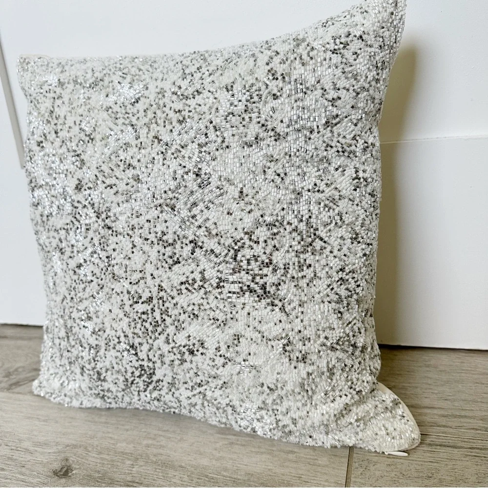 Crate & Barrel Crystal Beaded Pillow
